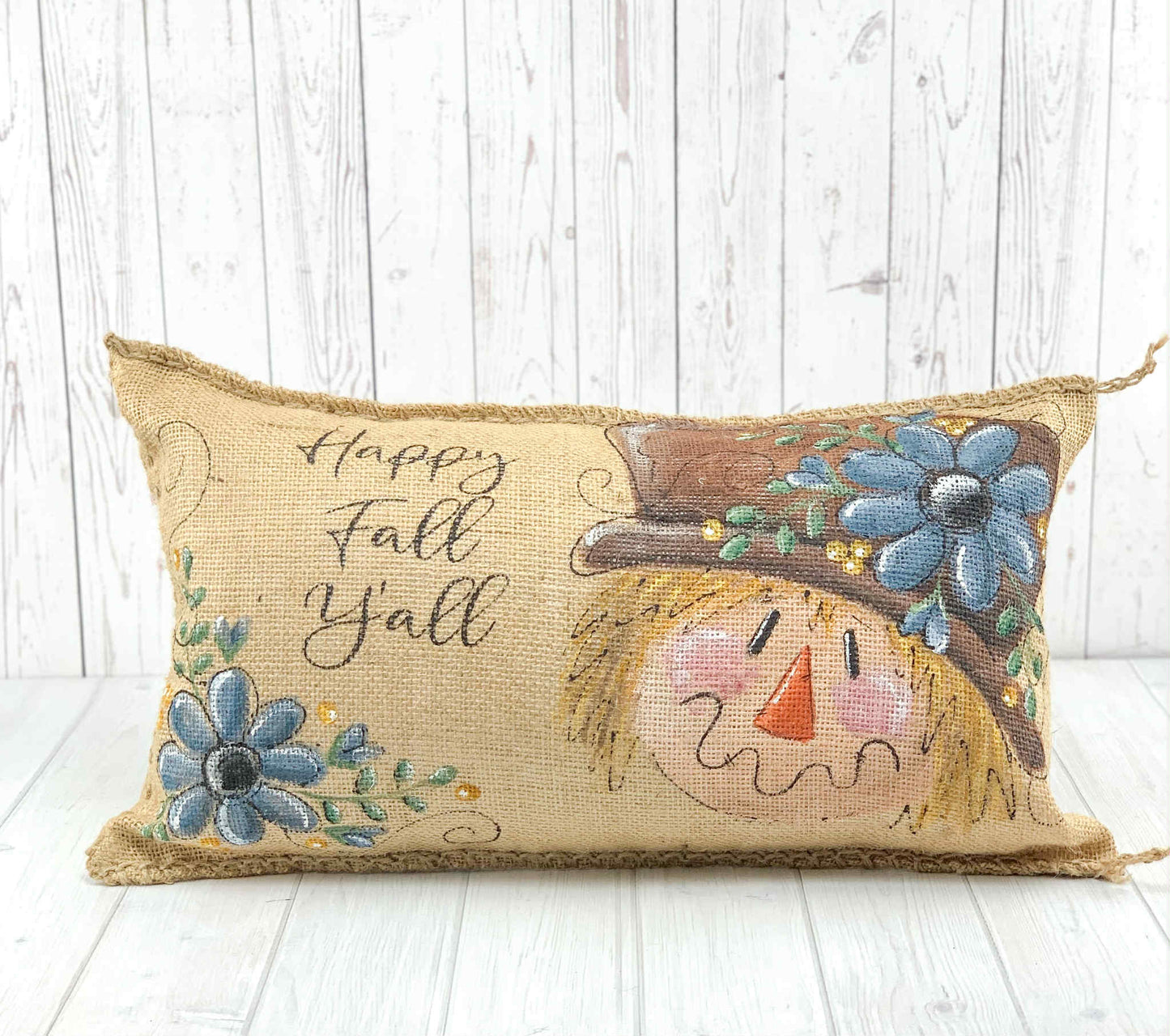 Happy Fall Y’all Scarecrow Pillow