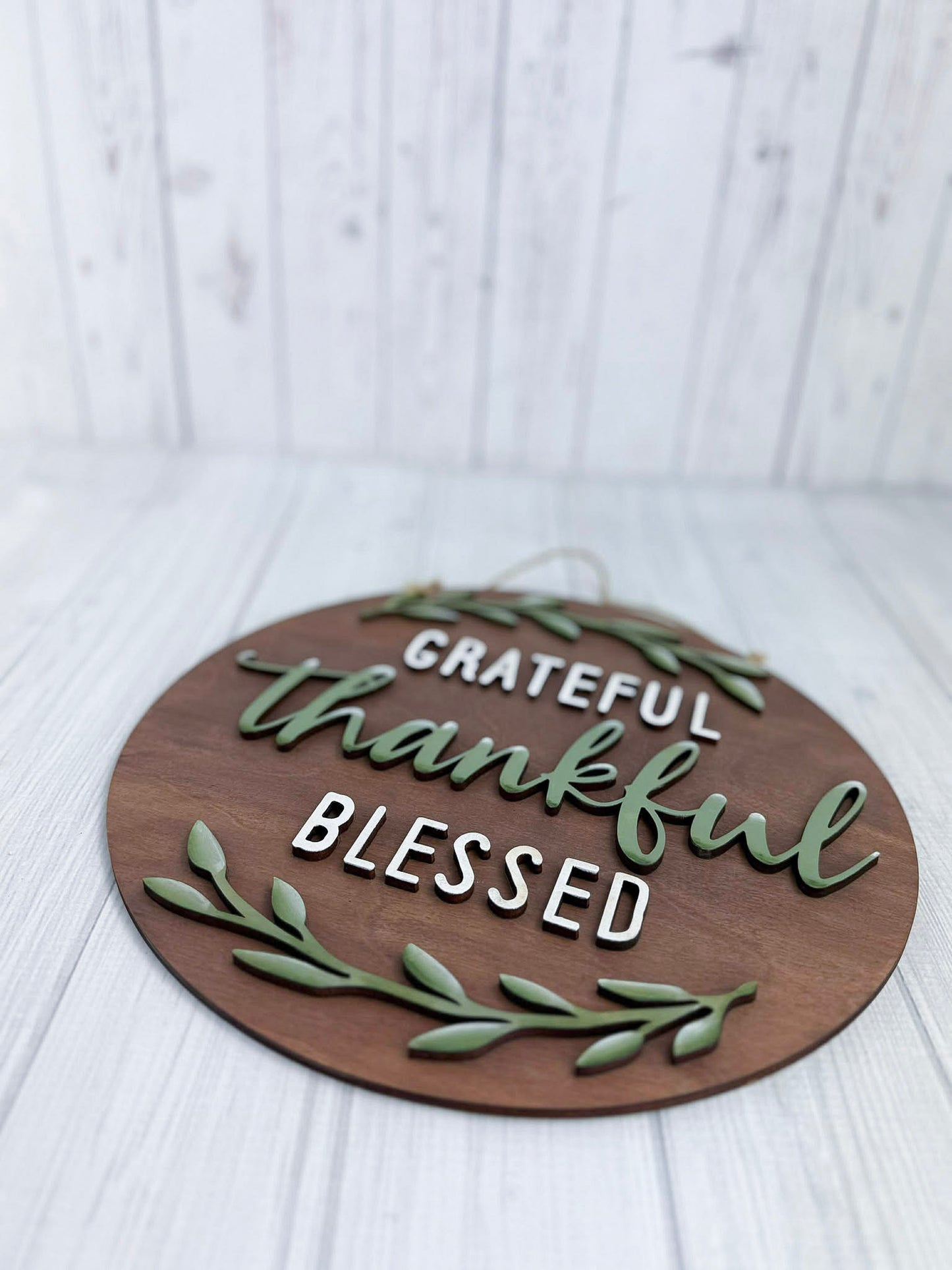 Grateful, Thankful Blessed Door Hanger