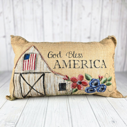 God Bless America Porch Pillow