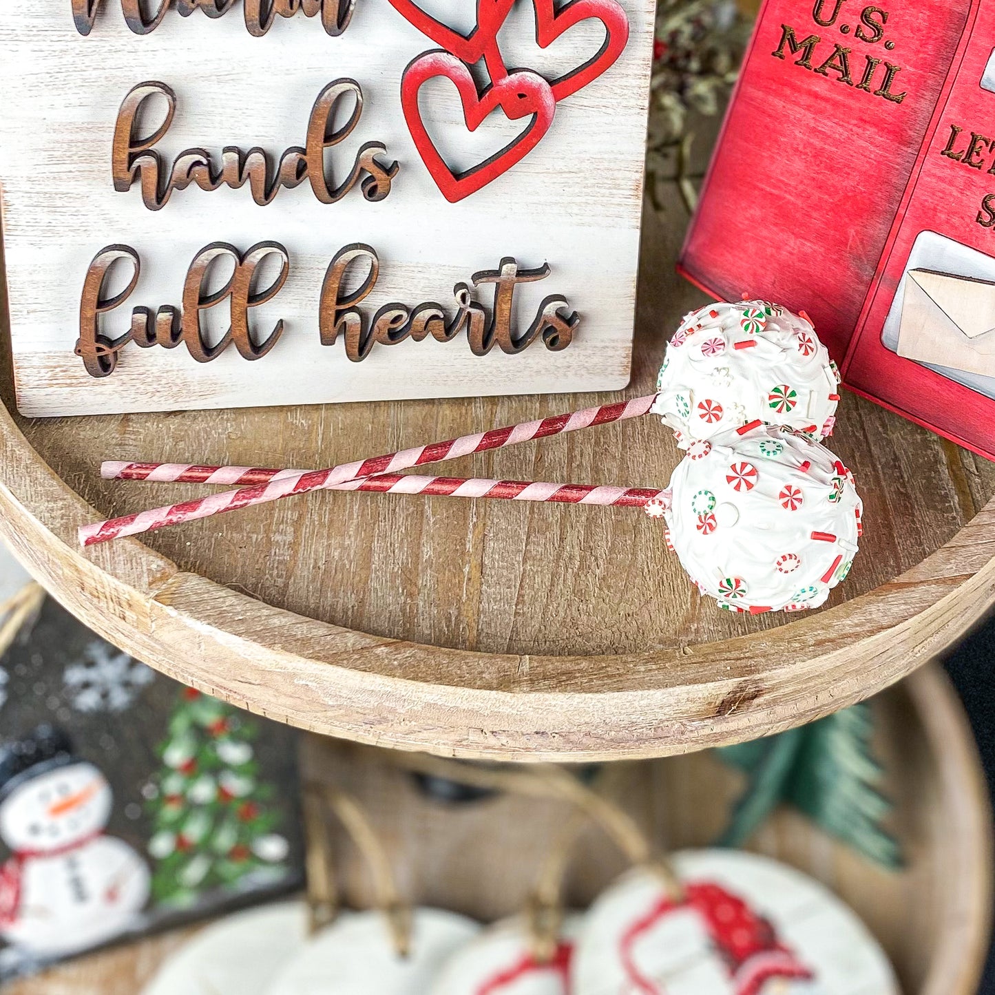 Peppermint Swirl Holiday Cake Pops - Set of 2