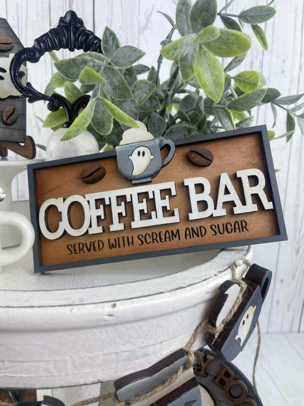 Spooky Ghost Coffee Signs