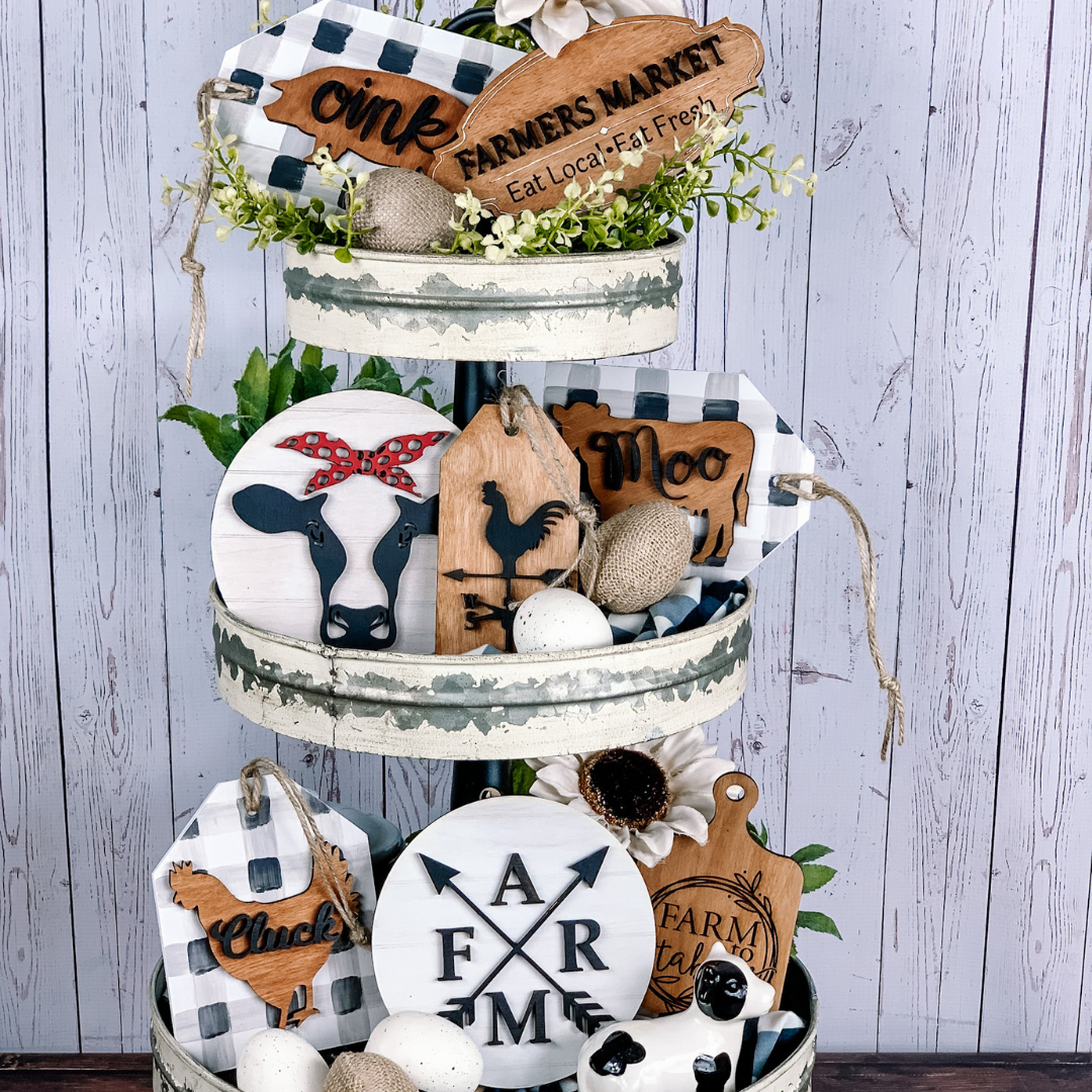 Farmyard Sign Bundle - Farmhouse Mini Signs 3D
