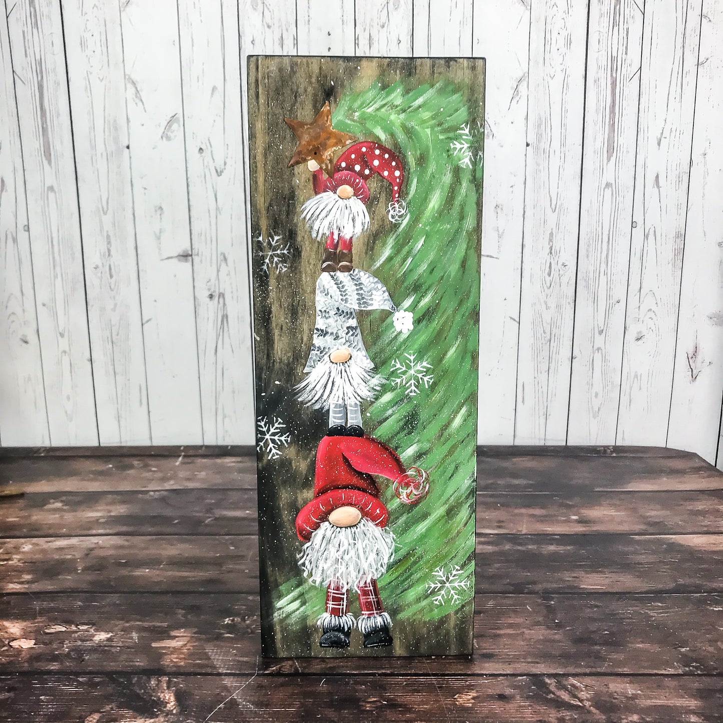 Gnome tree decorating sign