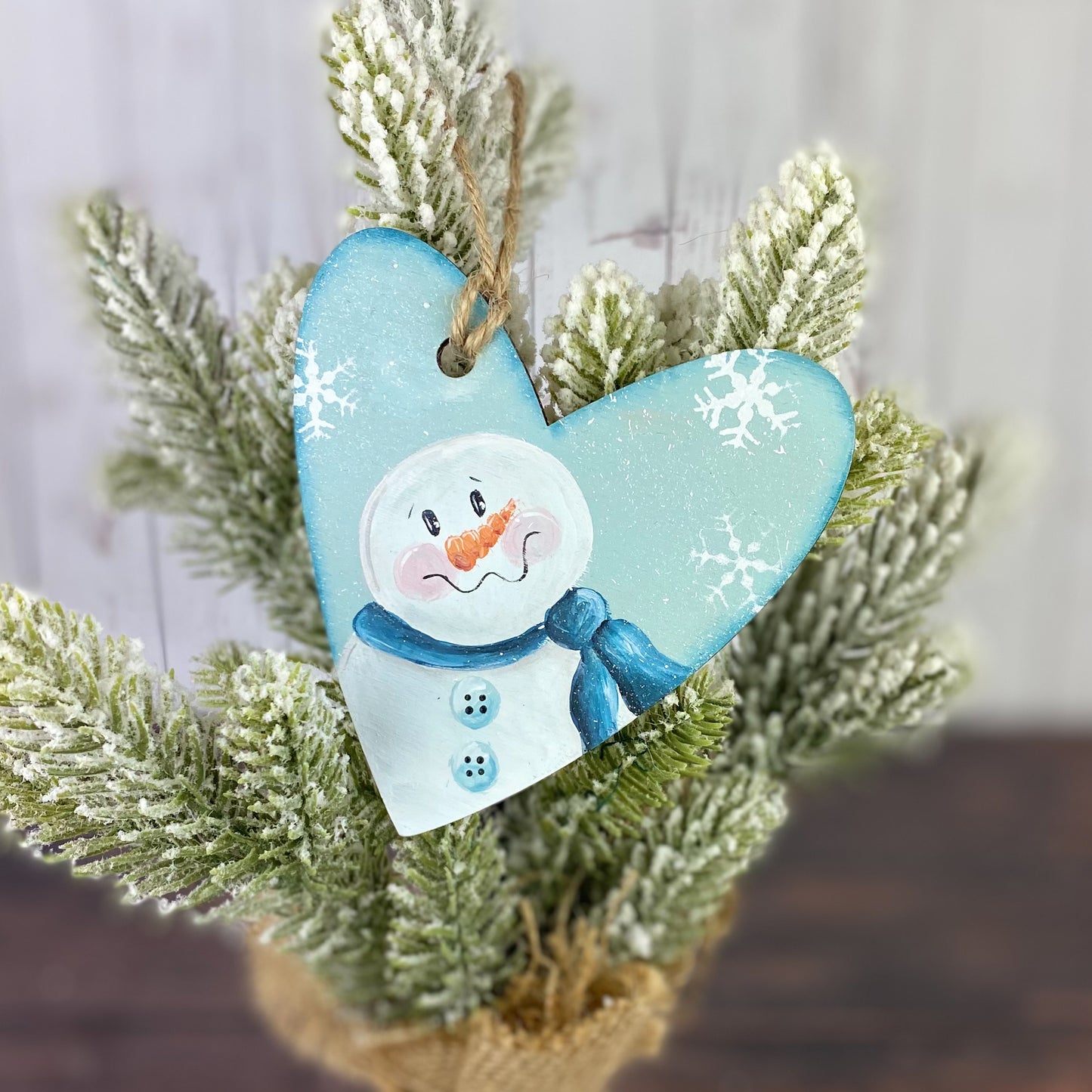 Snowman Heart Ornament