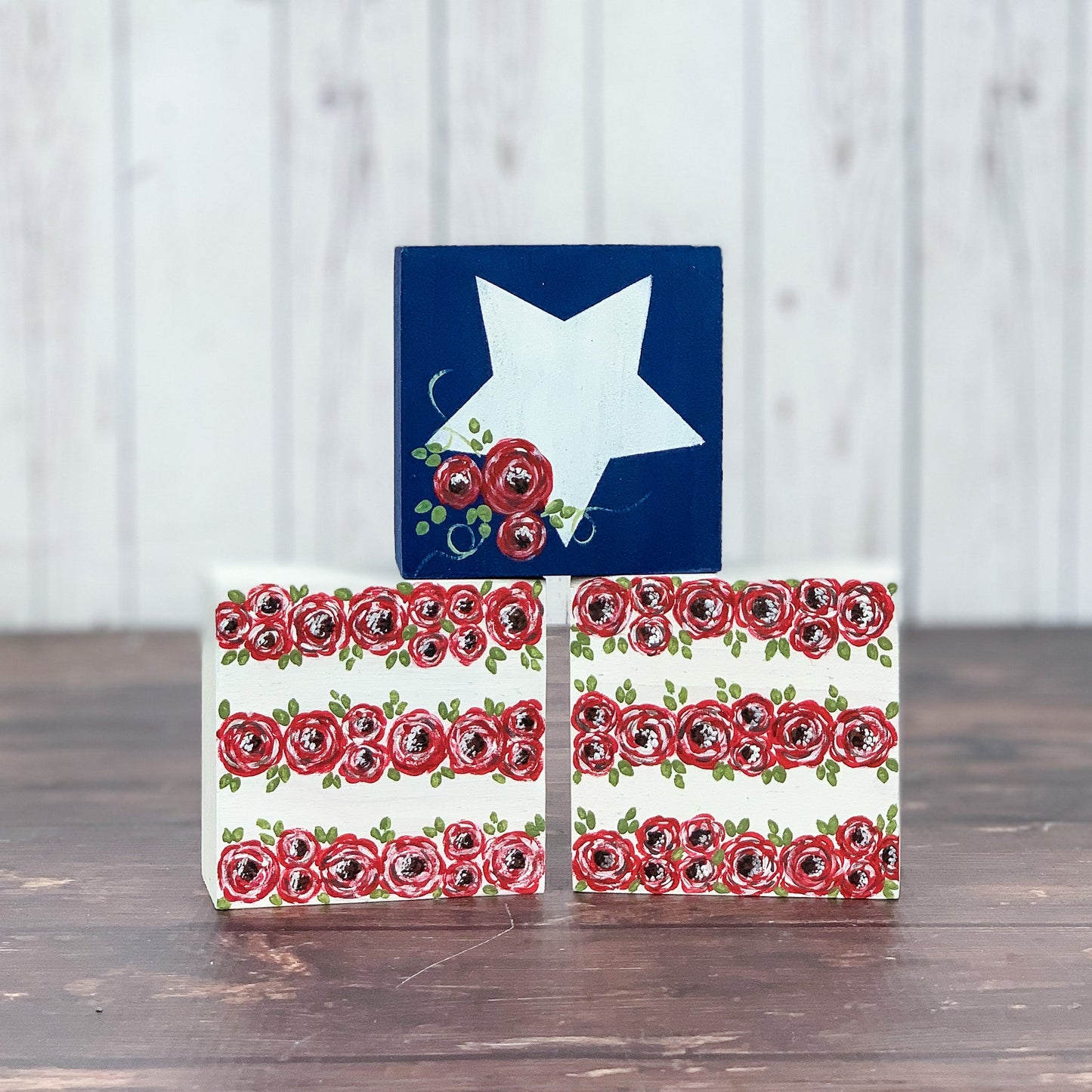 Patriotic flag blocks