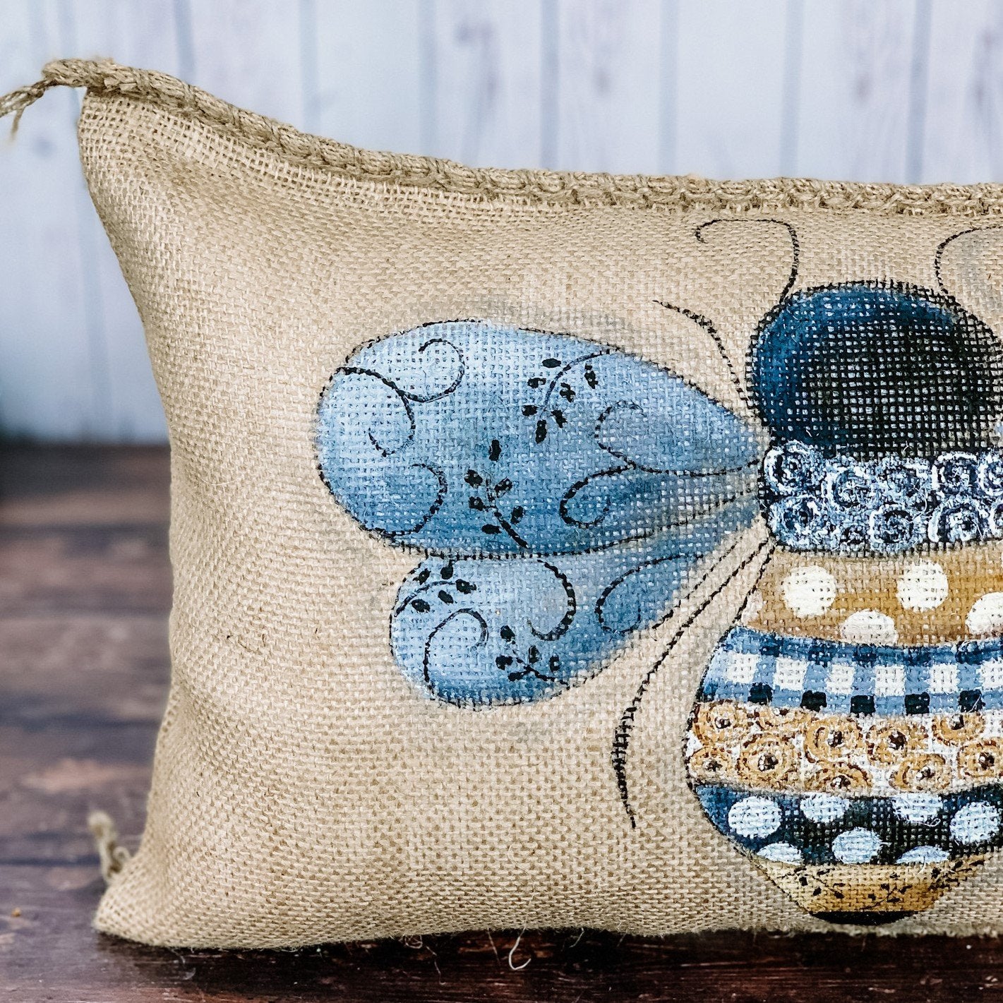 Bumble Bee Floral Pillow