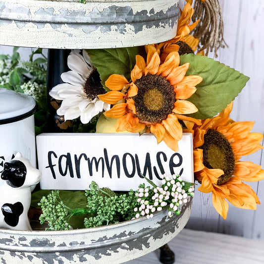 Farmhouse tiered tray sign
