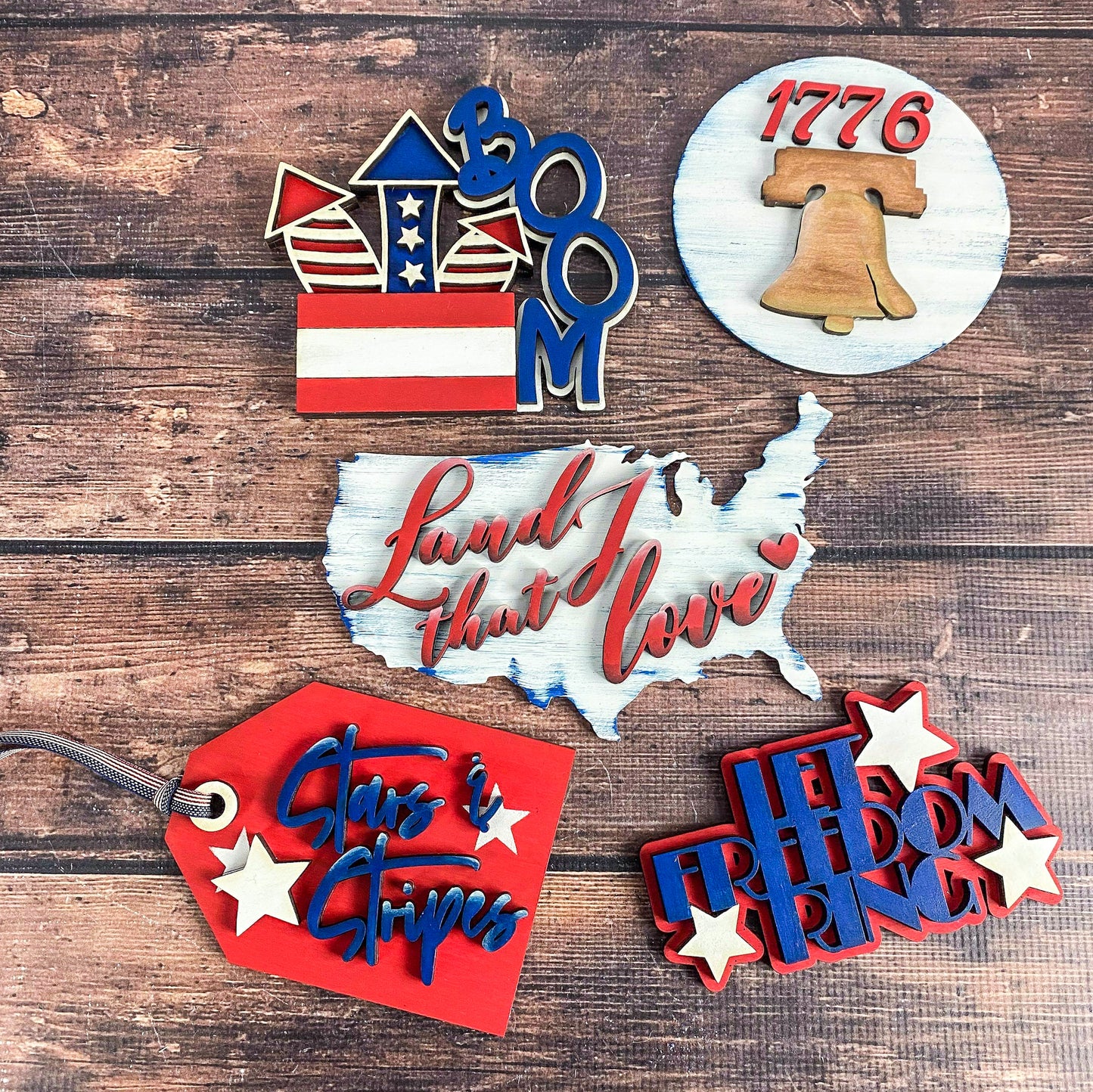 Patriotic 3D Firecracker BOOM Mini Sign