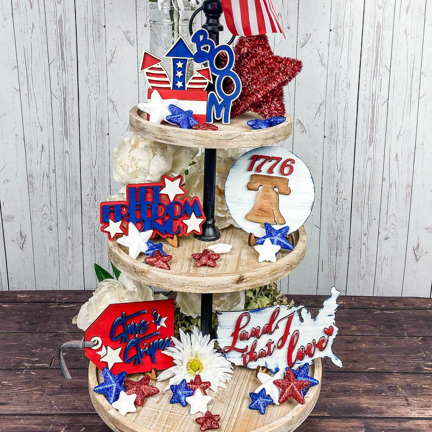 Patriotic 3D Firecracker BOOM Mini Sign