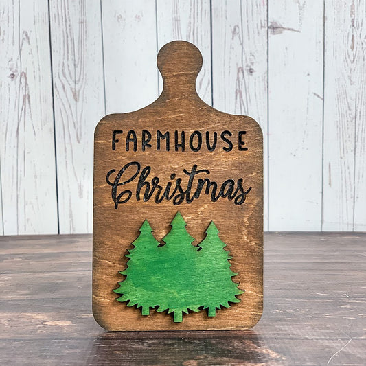 Farmhouse Christmas Bread Board