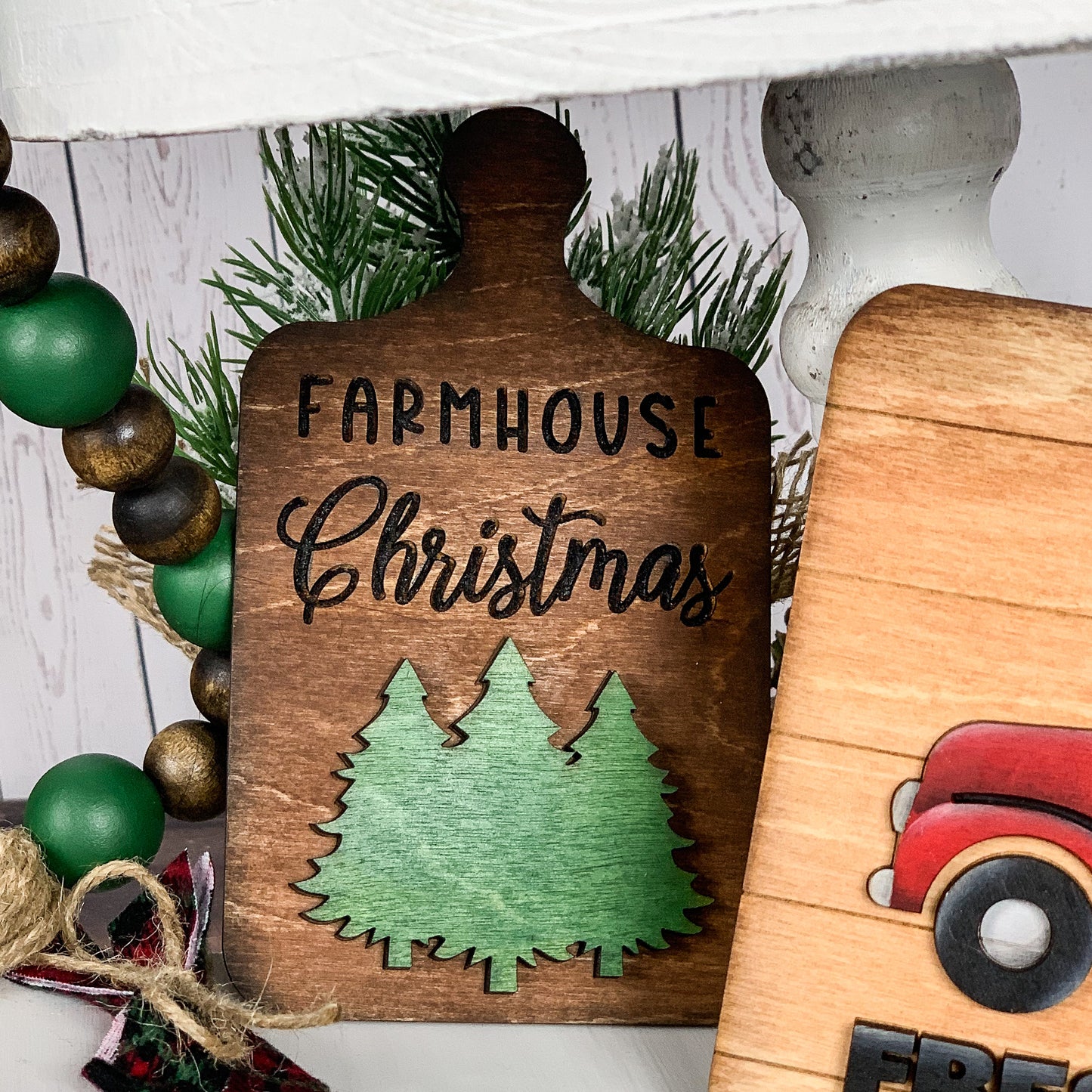 Farmhouse Christmas Bread Board