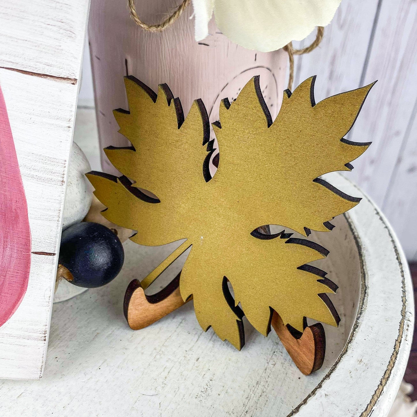 Fall Leaves Tiered Tray Decor
