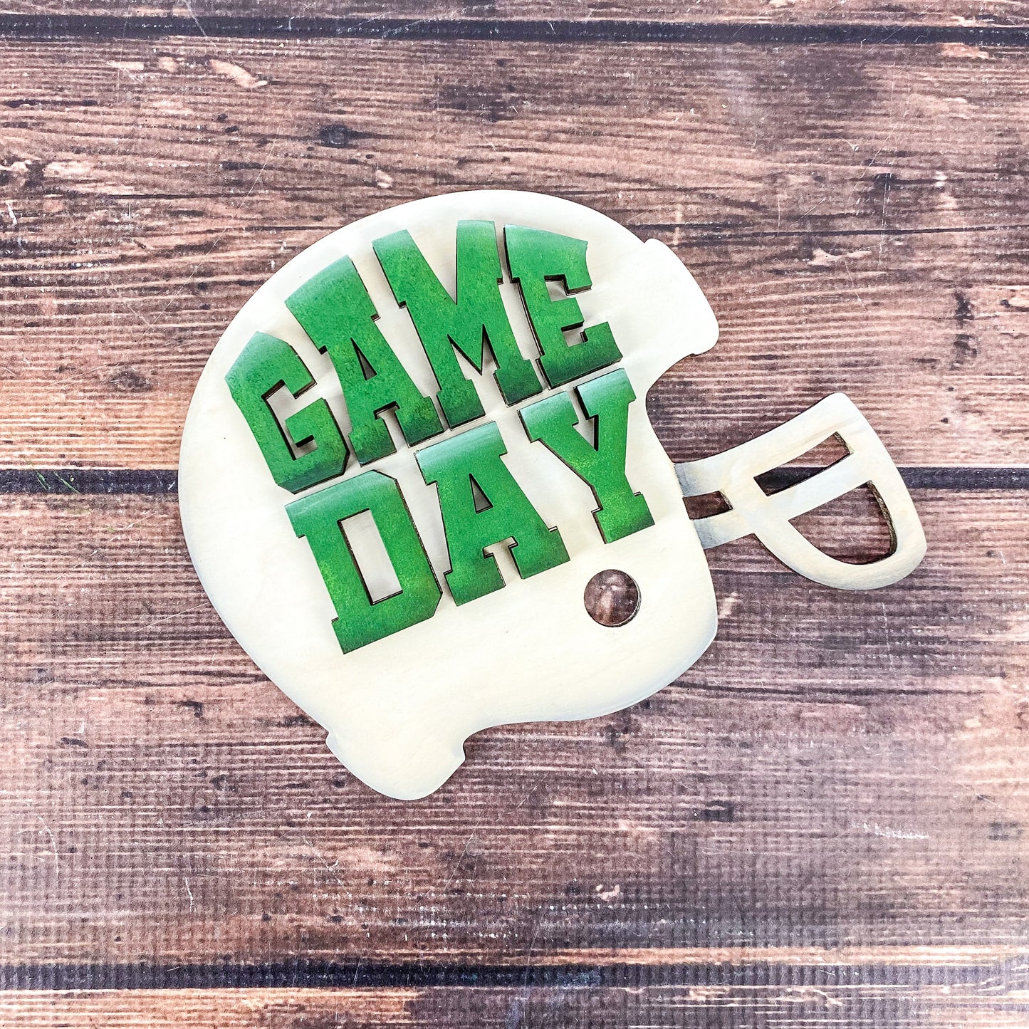 Game Day 3D Wood Helmet Sign