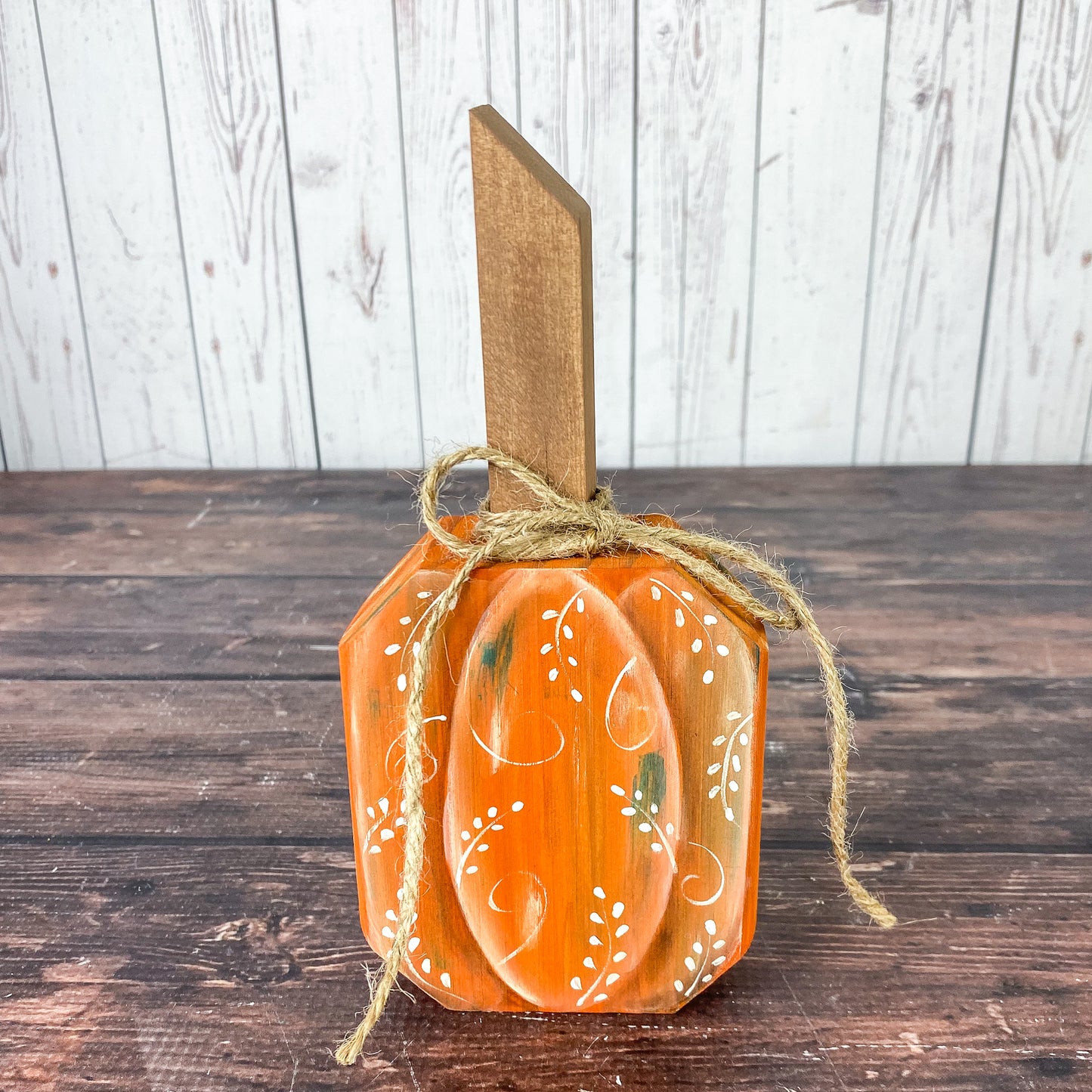 Small Orange Floral Pumpkin