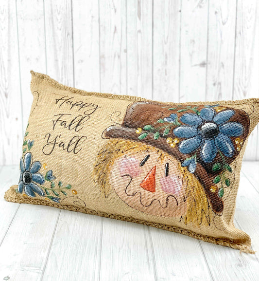 Happy Fall Y’all Scarecrow Pillow