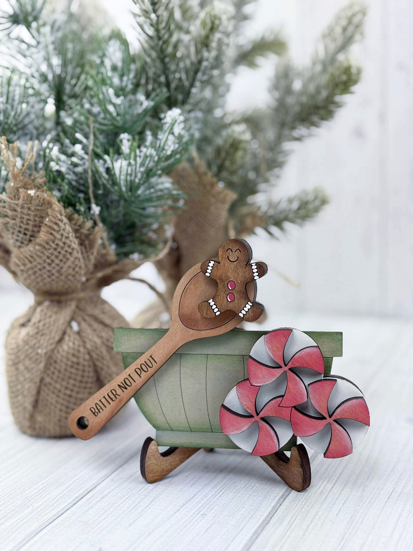 Mrs. Claus Gingerbread Cookie Co Tiered Tray Set