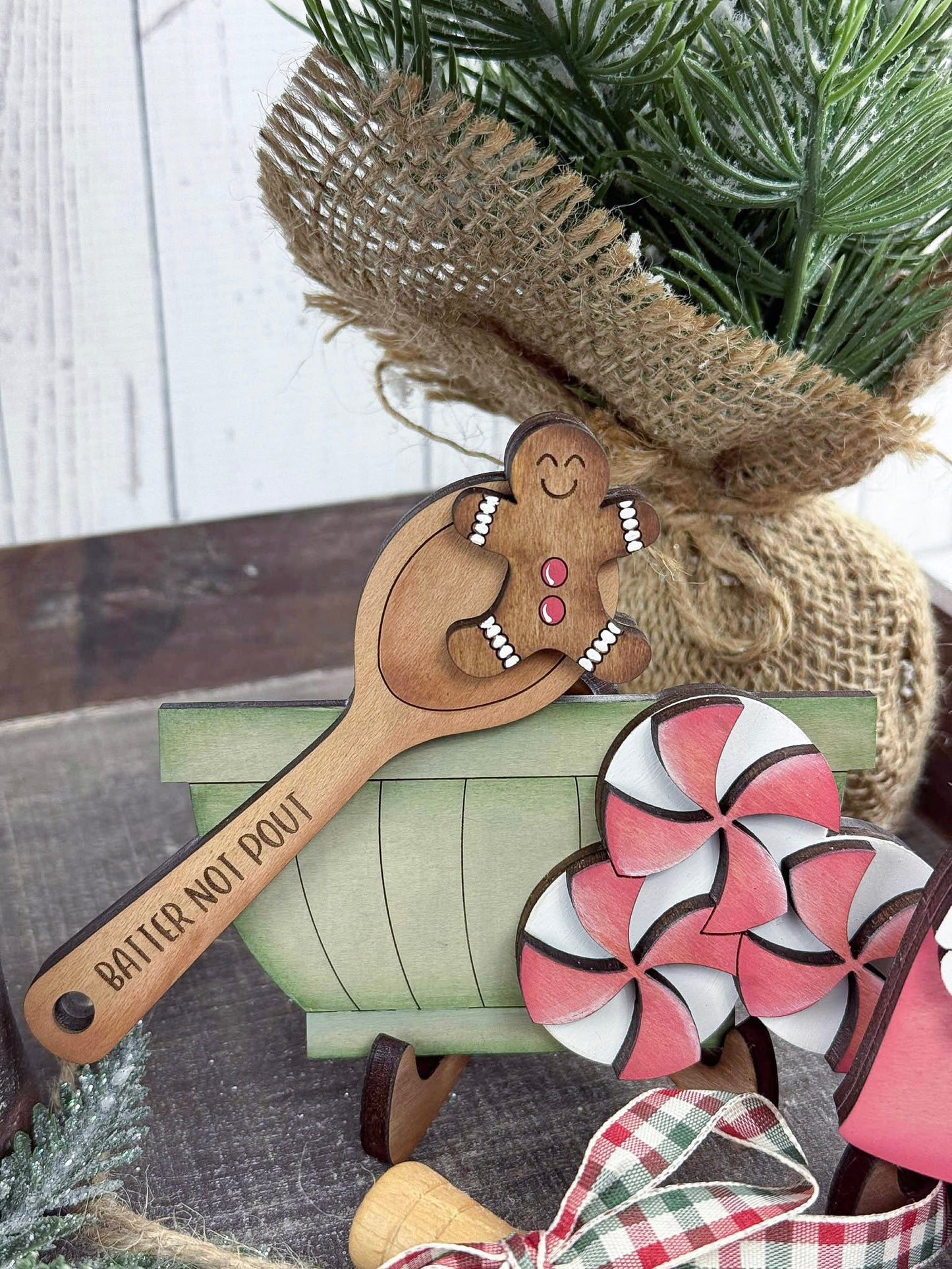 Mrs. Claus Gingerbread Cookie Co Tiered Tray Set