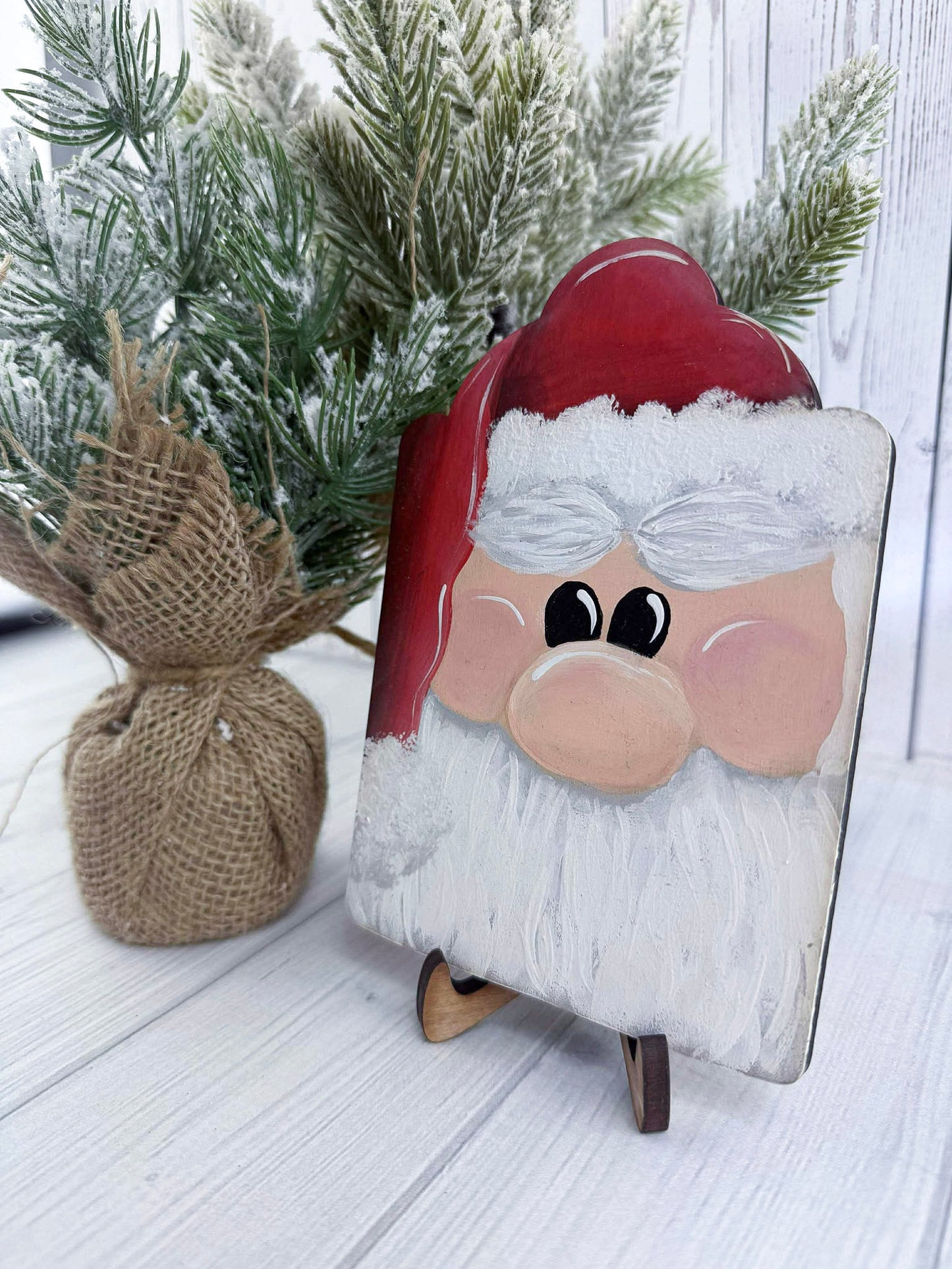 Hand-Painted Santa Wood Decor