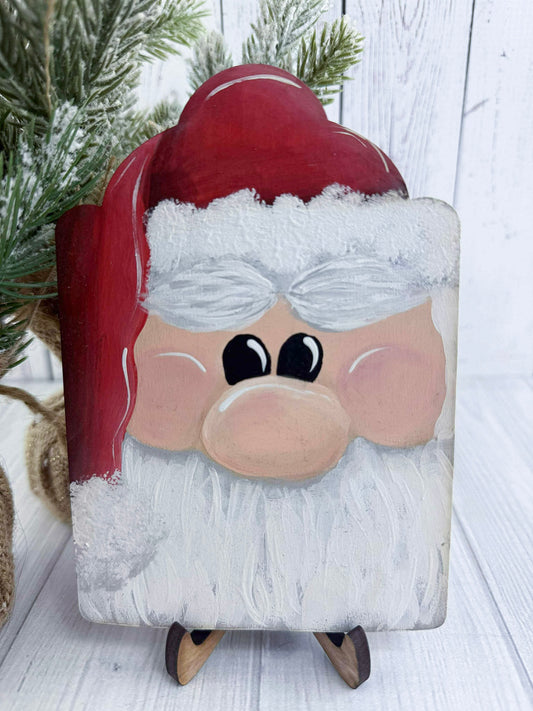 Hand-Painted Santa Wood Decor