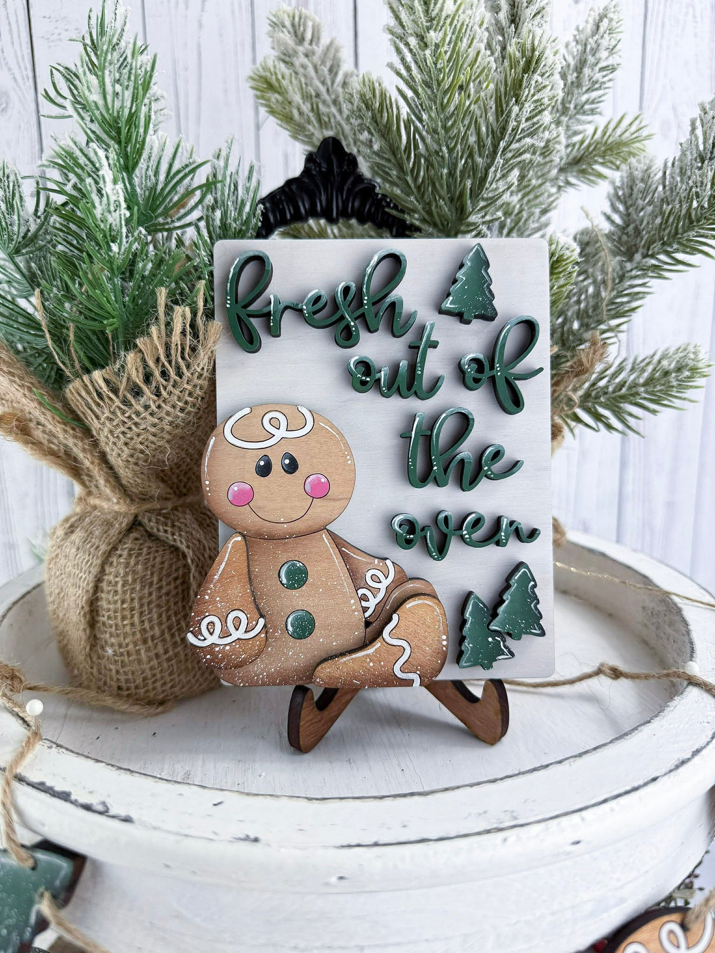 Gingerbread Holiday Tray Set