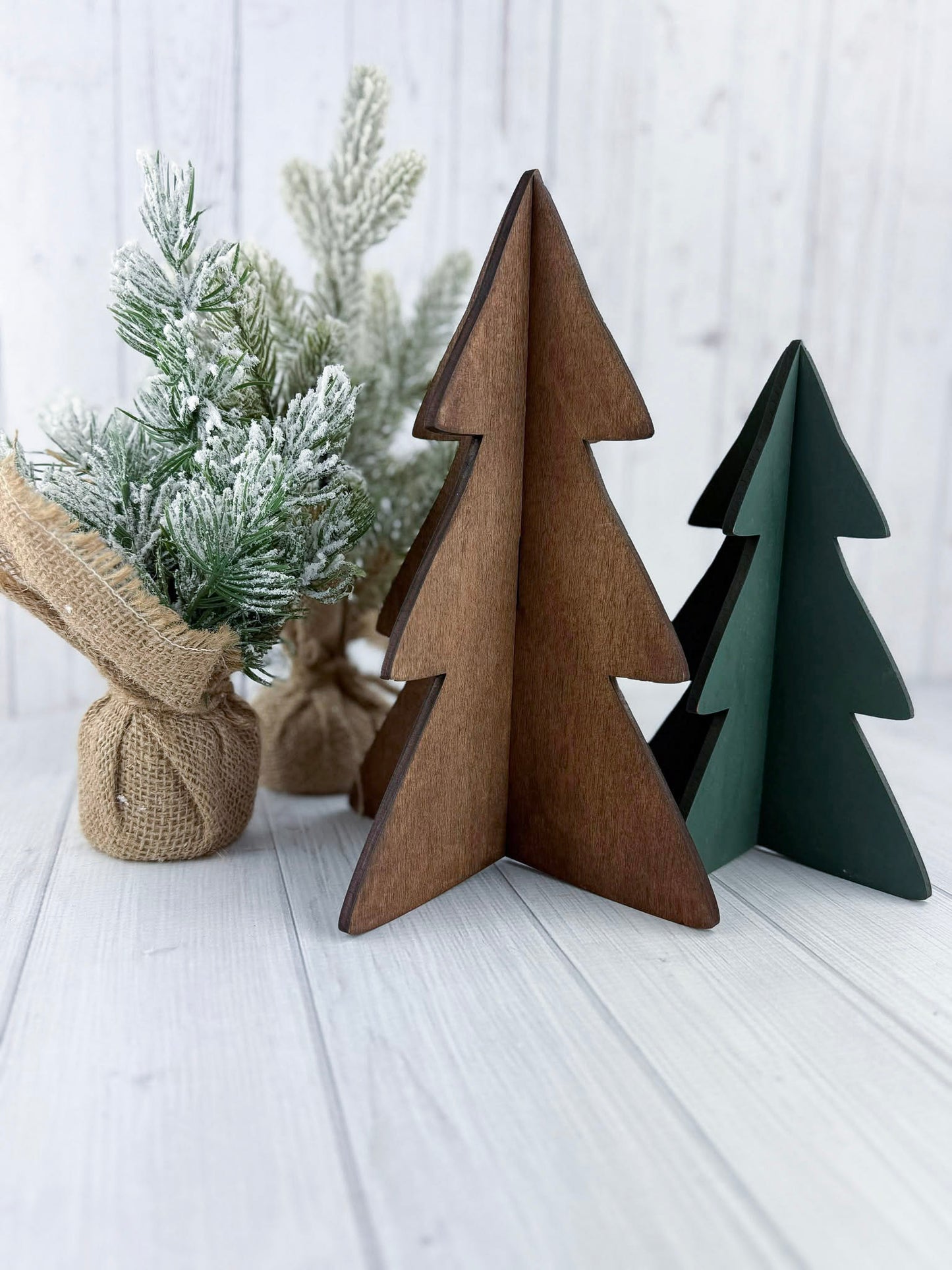 3D Wooden Christmas Trees – Set of 2