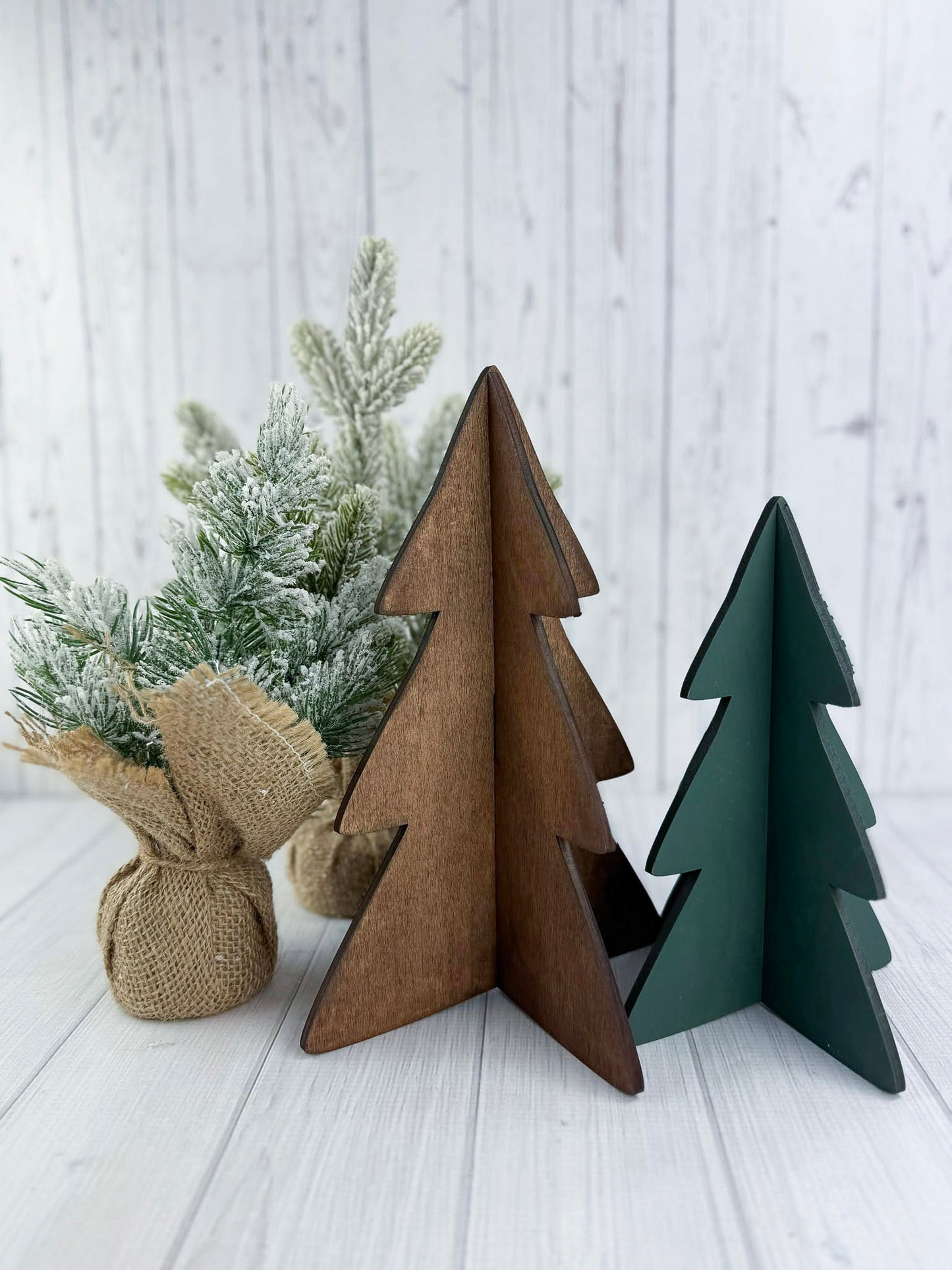3D Wooden Christmas Trees – Set of 2