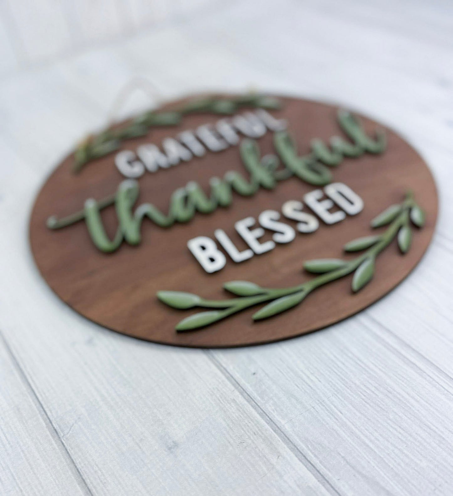 Grateful, Thankful Blessed Door Hanger