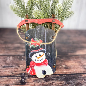 Snowman winter holiday sled