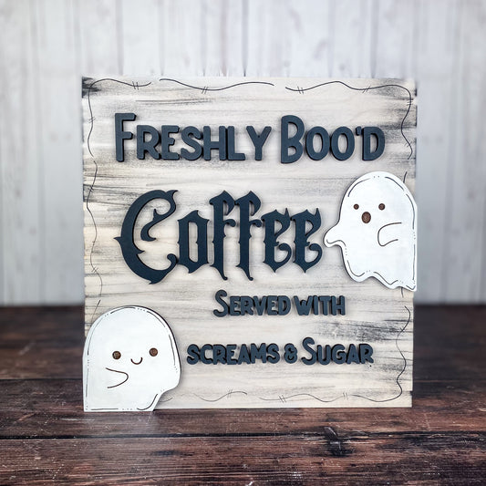 Freshly Boo'd Coffee 3D sign