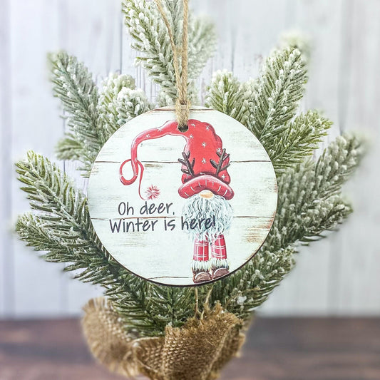 Oh deer winter is here Christmas Ornament