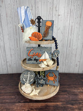 Load image into Gallery viewer, Seas the day 3D nautical wood sign
