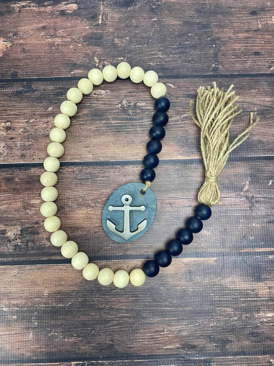 Nautical Anchor Wood Bead Garland