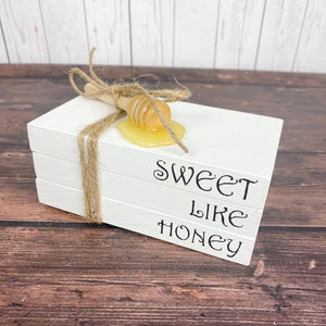 Sweet like honey faux book set with honey dipper