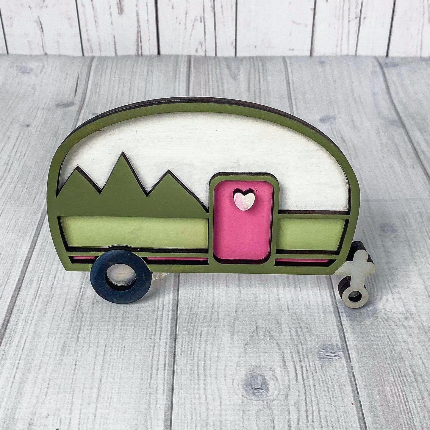 3D Camper Wood Sign