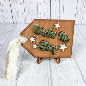 Under the stars 3D wood tag