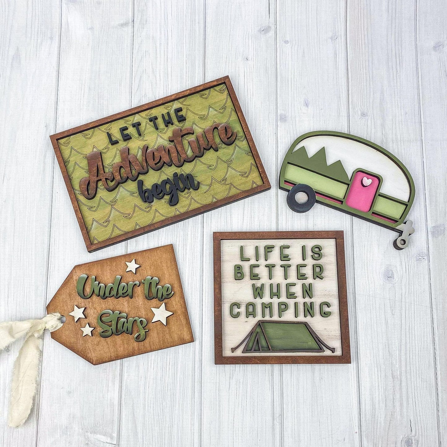 3D Camper Wood Sign