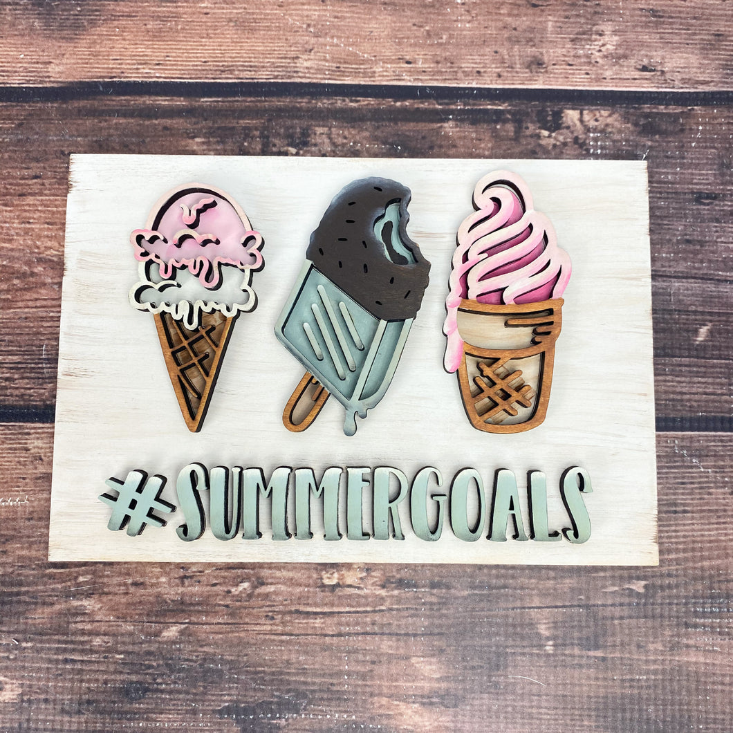 Summer goals 3D Icecream Sign