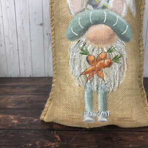 Sage Easter Gnome Porch Pillow