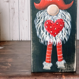 Cheetah heart hand painted gnome