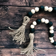 Load image into Gallery viewer, Black &amp; Natural Wooden Bead Garland
