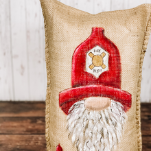 Load image into Gallery viewer, Firefighter Gnome Porch Pillow
