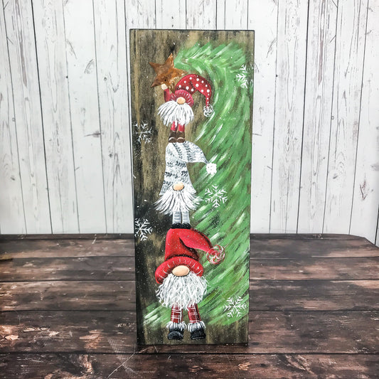 Gnome tree decorating sign
