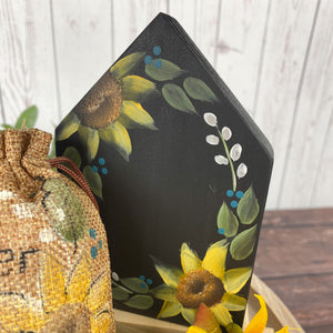 Hand-painted Sunflower House Mini Sign