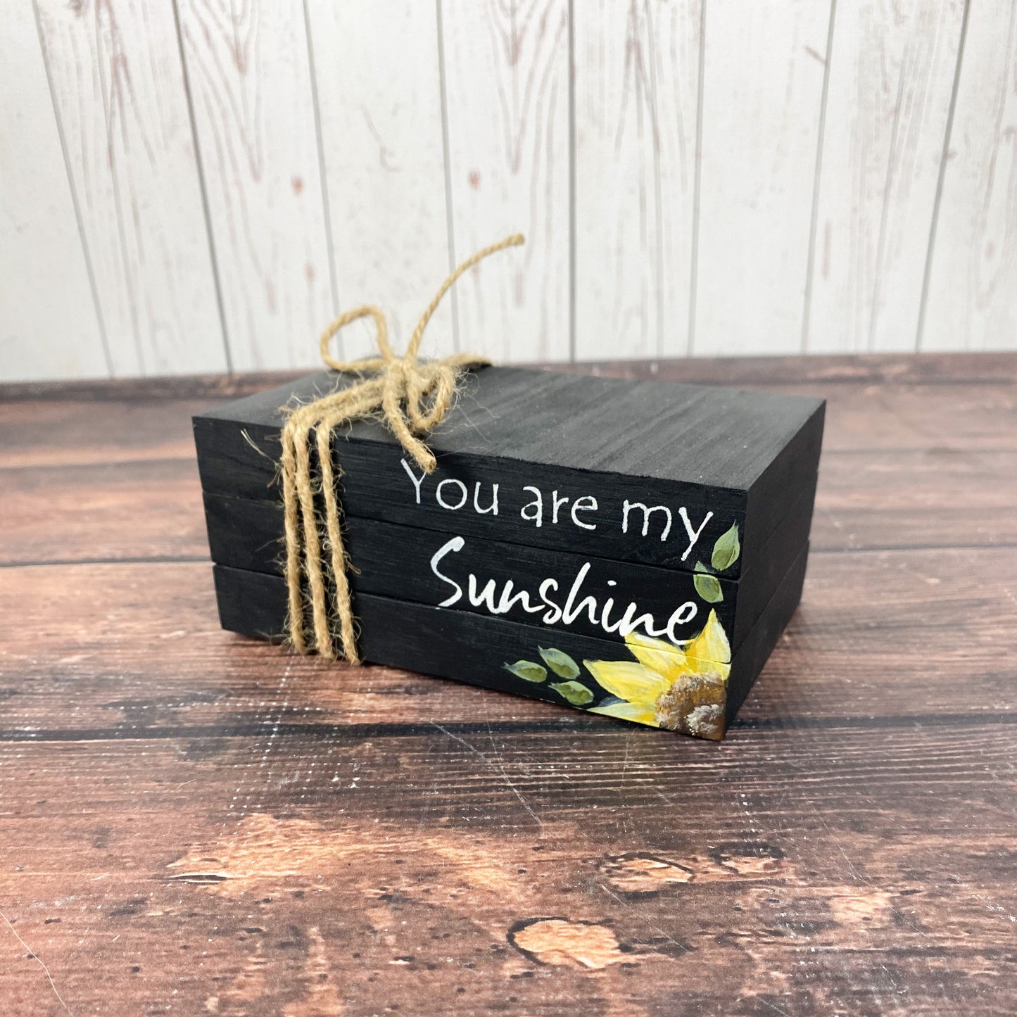 Sunflower You are my Sunshine Faux Book Set