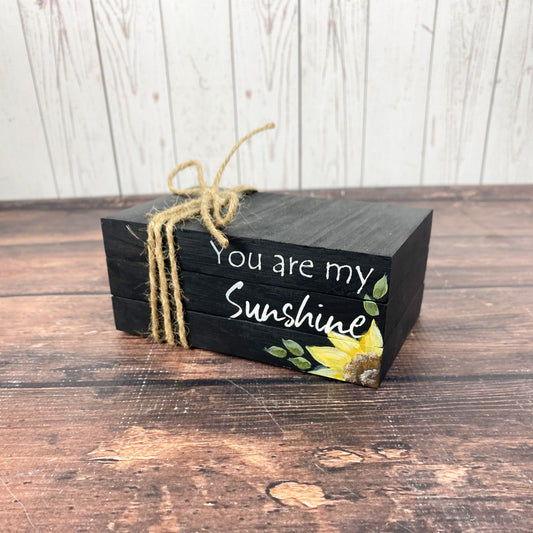 Sunflower You are my Sunshine Faux Book Set