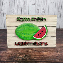 Load image into Gallery viewer, Farm fresh watermelon home decor 3D sign
