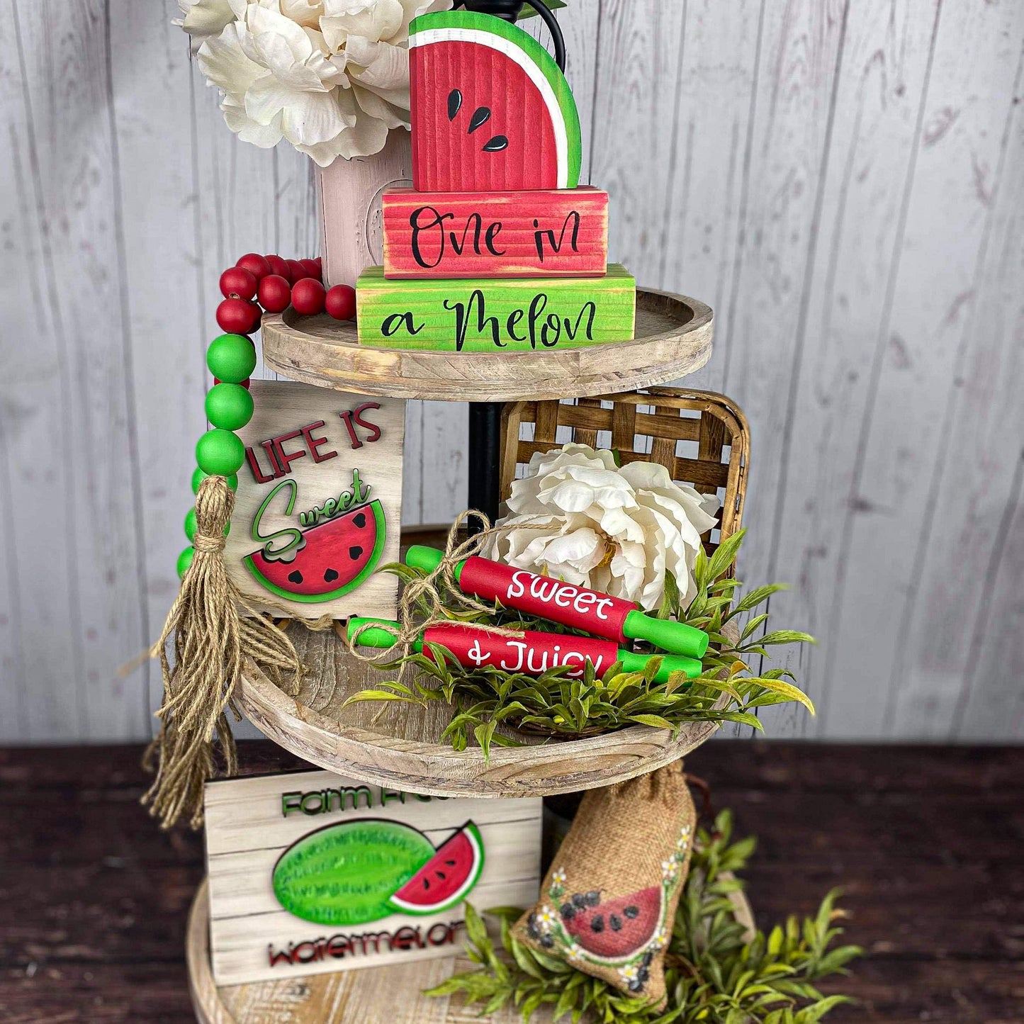 Life is sweet summer home decor wood sign - Watermelon home decor wood sign