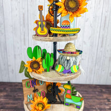 Load image into Gallery viewer, Cinco de Mayo cactus set - Cinco de Mayo tiered tray decor
