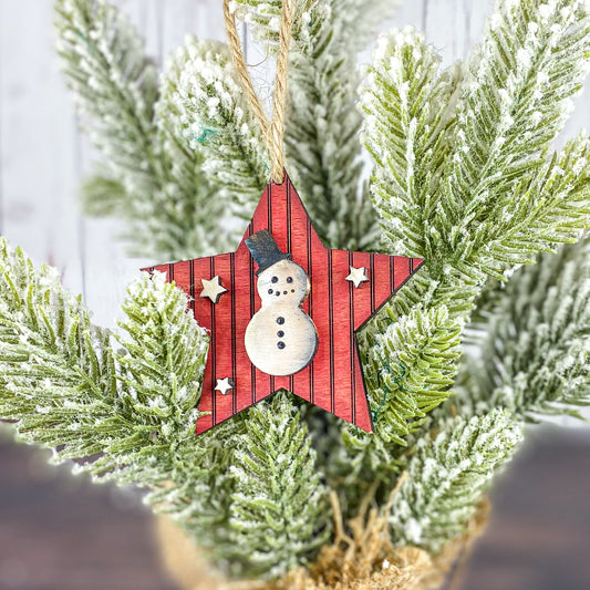 Star Snowman Ornament - LIVE SALE