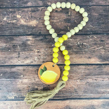 Load image into Gallery viewer, Lemon Wood Bead Garland - Lemon Tiered Tray Decor - Lemon Farmhouse Beads
